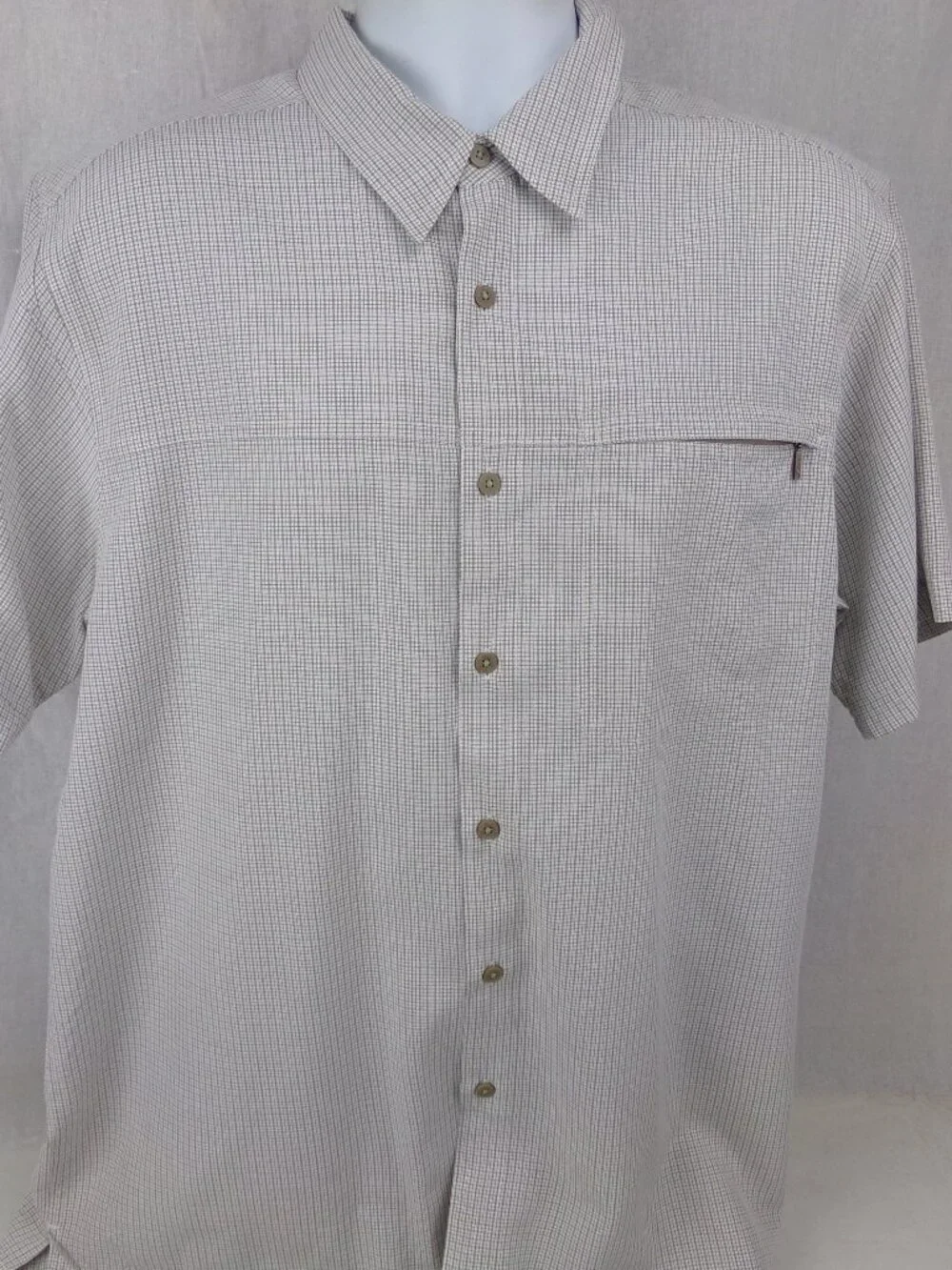 The North Face Hiking Shirt XL Gray Gingham Check Performance Summer Outdoor